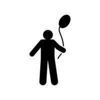 balão, homem vetor ícone