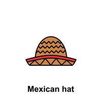 mexicano chapéu vetor ícone