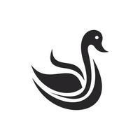 animal cisne asas silhueta simples logotipo vetor
