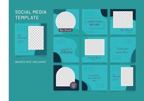 template feed instagram puzzle fashion mulheres vetor