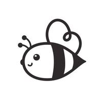 fofa pequeno abelha sorridente para decoração sobremesas com querida vetor