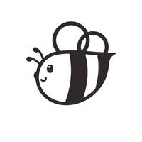 fofa pequeno abelha sorridente para decoração sobremesas com querida vetor