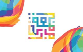 jumaa mubaraka árabe caligrafia Projeto. colorida logotipo tipo para a piedosos sexta-feira. cumprimento cartão do a final de semana às a muçulmano mundo, traduzido, pode isto estar uma abençoado Sexta-feira vetor