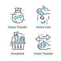 transferir dinheiro conceito, financeiro rastreamento solução, banco poupança conta, rápido empréstimo, enviar ou receber Forma de pagamento vetor