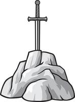 espada excalibur em ilustração vetorial de pedra vetor