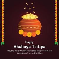 feliz akshaya tritiya indiano hindu festival celebração vetor Projeto