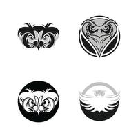 animal de design de ícone de logotipo de coruja e negócios simples vetor