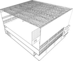 ilustração 3D do projeto de construção vetor