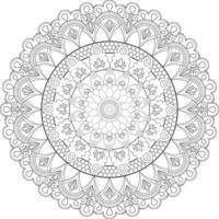 vetor desenhando para coloração livro. geométrico floral padronizar. contorno desenhando em uma branco fundo. mandala.