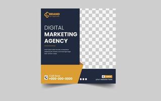 digital marketing agência social meios de comunicação e postar modelo vetor