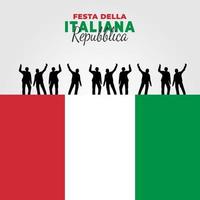 ilustração em vetor de festa della repubblica italiana. dia da república italiana.