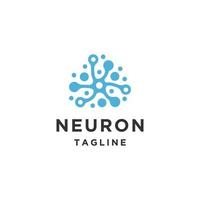 vetor plano de modelo de design de logotipo de neurônio