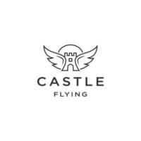 castelo vôo linha logotipo ícone Projeto modelo plano vetor