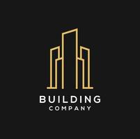 construção Projeto logotipos com linhas. construção, apartamento e arquiteto. vetor