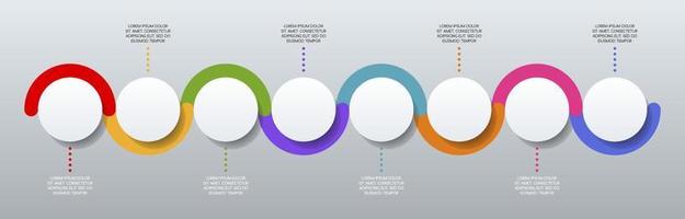 infográficos Projeto modelo e ícones com 8 opções ou 8 passos vetor