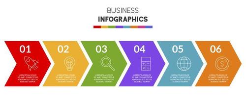 infográficos Projeto modelo e ícones com 6 opções ou 6 passos vetor