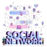 rede social palavra de negócios vetor