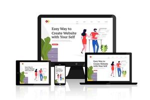 mockup web design multi device vetor