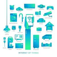 conjunto de ícones internet das coisas vetor