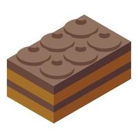 Tiramisu chocolate ícone isométrico vetor. bolo Comida vetor