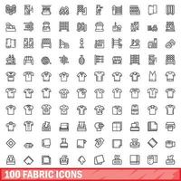 100 tecido ícones definir, esboço estilo vetor