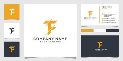 vetor de design de logotipo de letra inicial tf ou ft