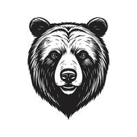 urso, vintage logotipo conceito Preto e branco cor, mão desenhado ilustração vetor