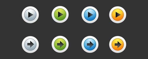 jogos Projeto interface com lustroso botões e painéis, Setas; flechas vetor