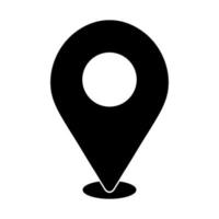Preto localização PIN plano ícone vetor. GPS mapa ponteiro símbolo. vetor