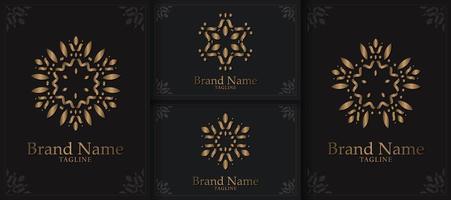 conjunto de ornamento logotipo linha arte estilo luxo vetor