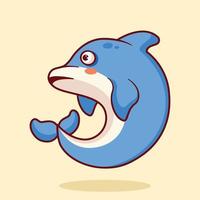 fofa golfinho desenho animado vetor ícone ilustração