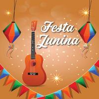 fundo de festa junina com elemento vetor