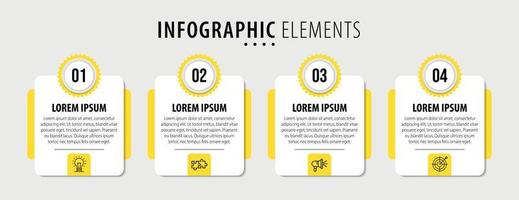 modelo de design de infográfico vetorial com 4 opções ou etapas vetor