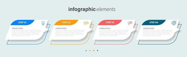 modelo de design de infográfico vetorial com 4 opções ou etapas vetor