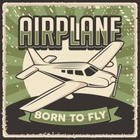 cartaz de avião vintage retrô vetor