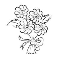 Primavera flores Panela. mão desenhado coloração jardim flores para impressão ou usar Como poster, cartão, folheto ou t camisa vetor