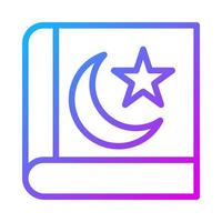 Alcorão ícone gradiente roxa cor Ramadã símbolo perfeito. vetor