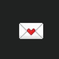 amor carta dentro pixel arte estilo vetor