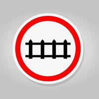 sinal de trânsito de estrada de ferro de trem isolado em fundo branco, ilustração vetorial vetor