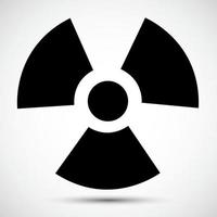 ícone preto de radiação isolado no fundo branco vetor