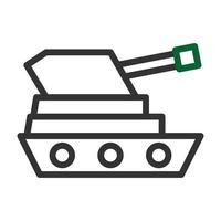 tanque ícone duocolor cinzento verde cor militares símbolo perfeito. vetor