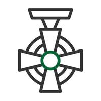 medalha ícone duocolor cinzento verde cor militares símbolo perfeito. vetor