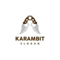 kerambit logotipo, Indonésia brigando arma vetor, ninja brigando ferramenta simples projeto, modelo ilustração símbolo ícone vetor