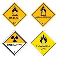 aviso símbolo de perigo químico perigoso sinal isolado no fundo branco, ilustração vetorial