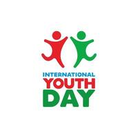 internacional juventude dia cumprimento vetor ilustração Projeto do juventude dia celebração