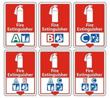 símbolo extintor de incêndio abc sinal em fundo branco