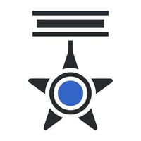 medalha ícone sólido cinzento azul cor militares símbolo perfeito. vetor