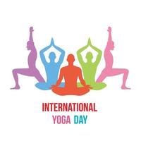internacional ioga dia 21 Junho rede bandeira conceito vetor ilustração
