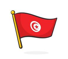 desenho animado ilustração do bandeira do Tunísia vetor