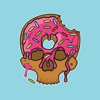 ilustração de donuts de caveira horror vetor